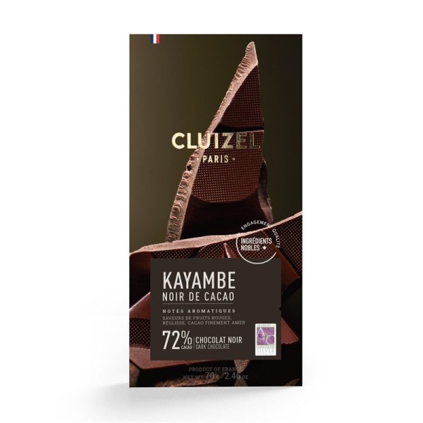 Tablette Kayambe Noir de Cacao noir 72%
