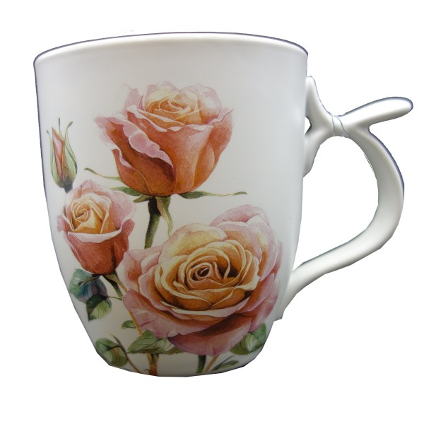 Mug Blanc – Roses – Contenance 30 cl