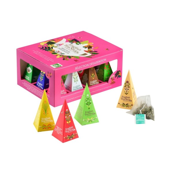 Coffret Cadeau Thés & Infusions Prismes Dégustation Bio – 12 Sachets