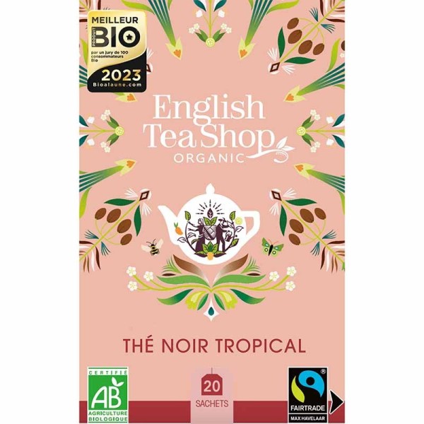 Thé Noir Tropical Bio Mangue Coco 20 sachets | English Tea Shop