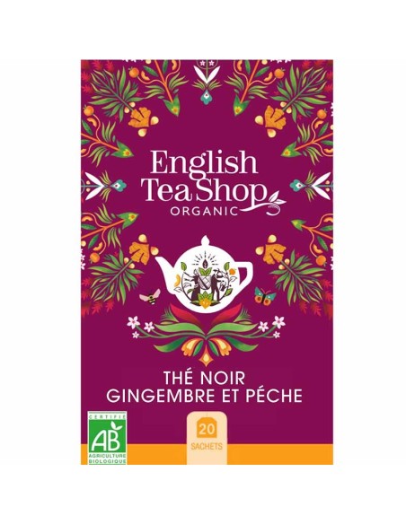Thé Noir Gingembre Pêche Bio 20 sachets | English Tea Shop