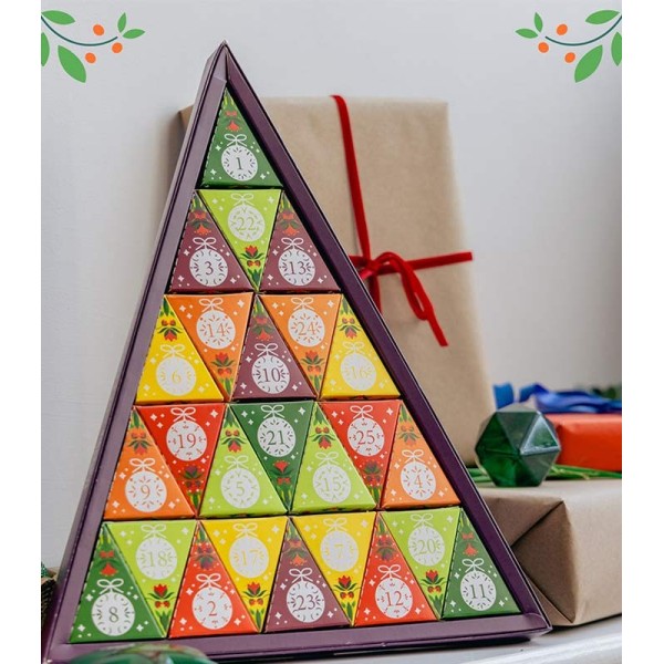 Calendrier de l’Avent Triangle Vert Bio – 25 sachets | English Tea Shop