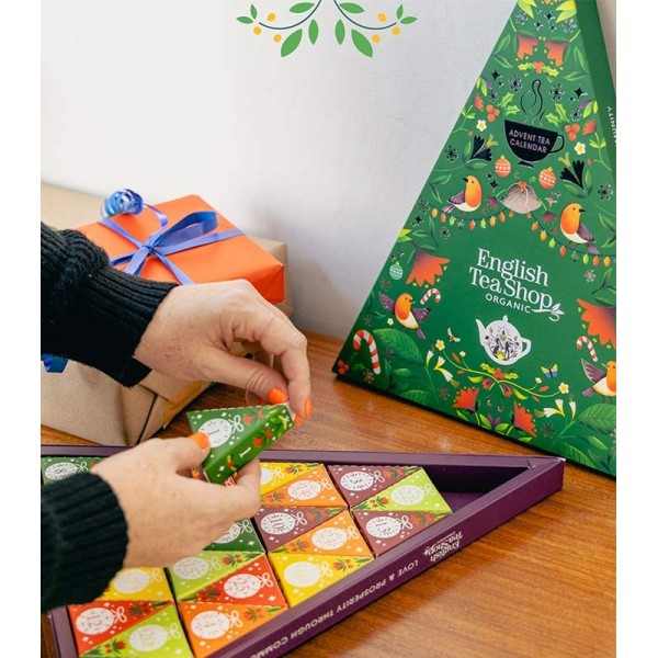 Calendrier de l’Avent Triangle Vert Bio – 25 sachets | English Tea Shop